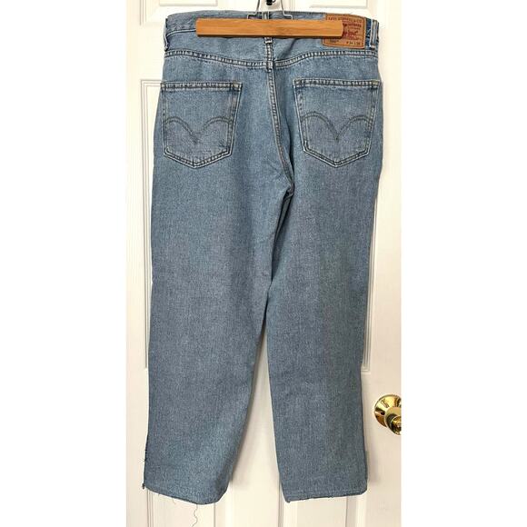 Mens Levis Denim Jeans pants 550  34x27 relaxed fit 100% cotton raw hem - Picture 1 of 6